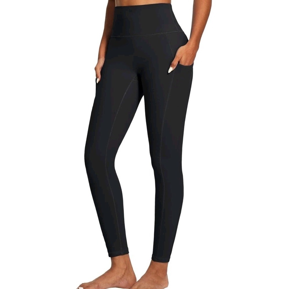 IUGA High Waisted Yoga Leggings Womens Medium Black Pocket Athletic Pants